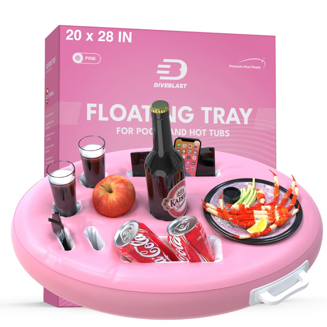 Hot Tub Pool Floatie Drink Holder DIVEBLAST Pink Premium Floating