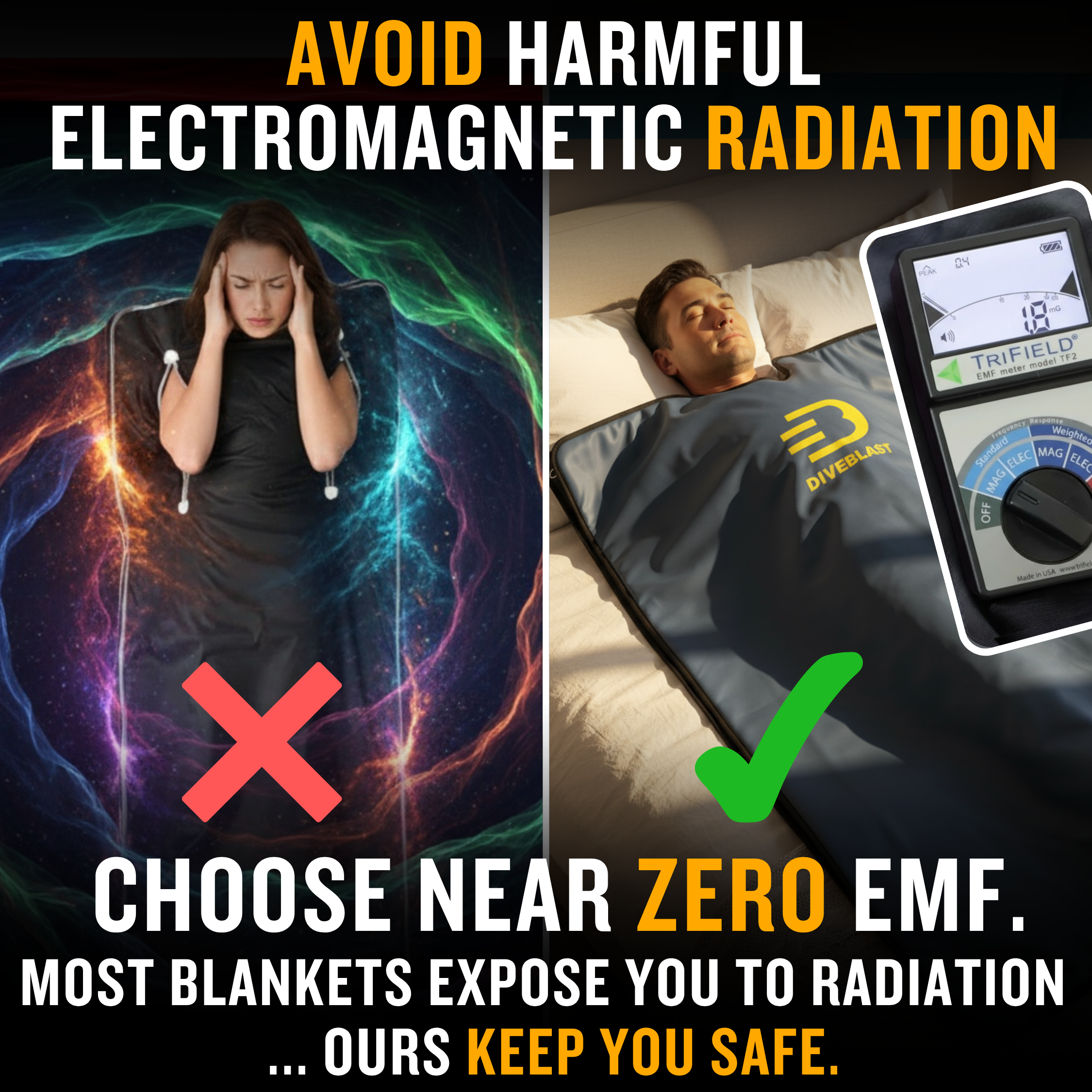 DIVEBLAST Near Zero EMF Infrared Sauna Blanket
