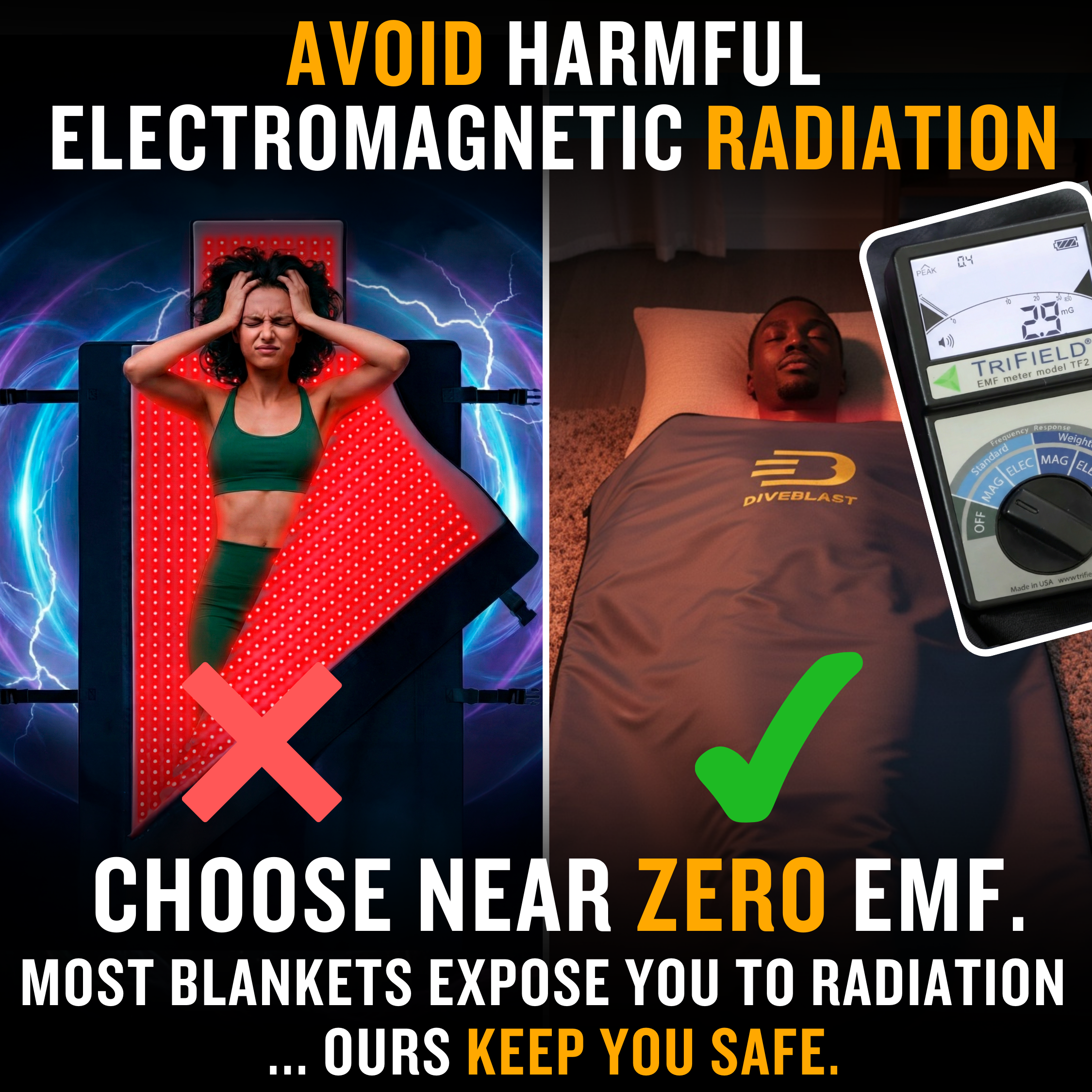 DIVEBLAST Red Light Therapy Blanket